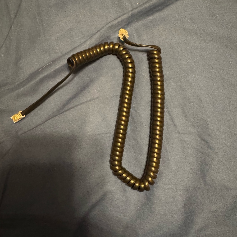 Coiled Black VoIP Phone Cable